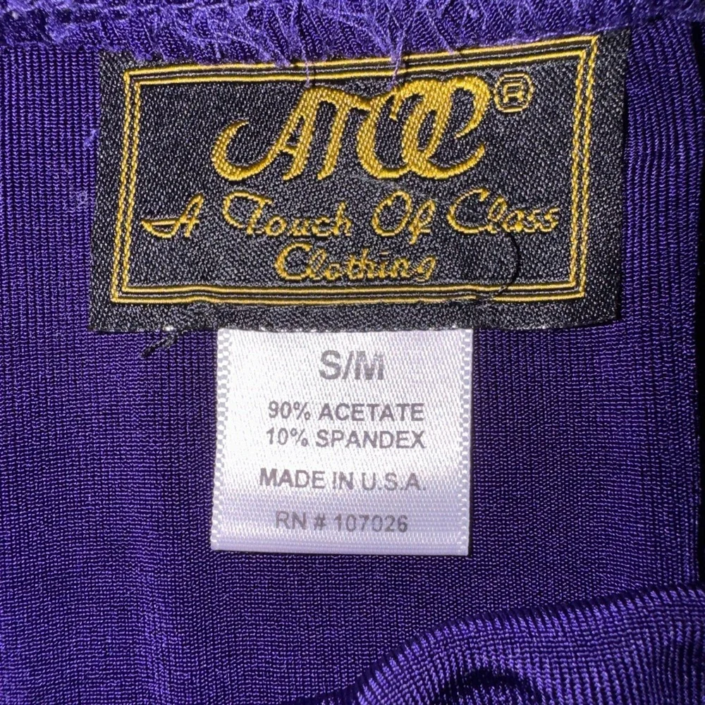 A Touch of Class Vintage Slinky Pleated Skirt Purple S/M Made in USA Whimsigoth - Picture 3 of 4